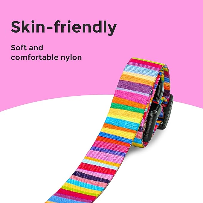 Kazazoo Dog Collar Cute and Soft Nylon Puppy Collar for Boy and Girl, Adjustable Dog Collars for Small Medium Dogs, Rainbow-XS