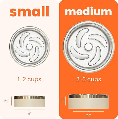 Trot Pets Premium Dog Bowls | Stainless Steel Bowl Set for Small, Medium, or Large Dogs | Non-Slip Food and & Water Slow Feeder | Durable, BPA-Free, Anti-Skid, Dishwasher Safe (Sky, Medium)