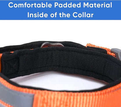 Pawtitas Lumberjack Padded Martingale Collar for Dogs | Soft Neoprene Dog Collar for Your pet's Comfort Made with Reflective Band for Maximum Visibility | Fits Small and Large Pets - XS Orange