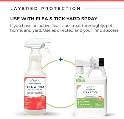 Wondercide - Flea, Tick and Mosquito Spray for Dogs, Cats, and Home - Flea and Tick Killer, Control, Prevention, Treatment - with Natural Essential Oils - 4 oz - Peppermint & Rosemary 2-Pack