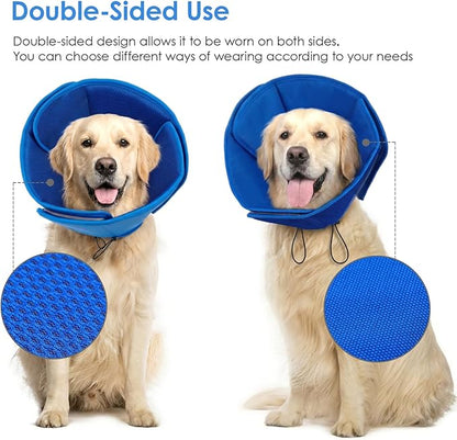 AOFITEE Soft Dog Cone Collar Anti-Licking, Dog Cone Alternative After Surgery, Elizabethan Cones for Large Dogs Post-Surgery, Neuter Recovery Pet Dogs E-Collar(Blue,X-Large)