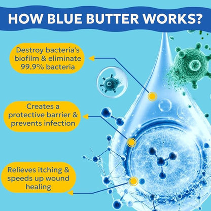 Forticept Blue Butter – Hot Spot Treatment for Dogs Cats | Dog Cat Wound Care | Skin Yeast Infections, Ringworm, Cuts, Rashes, First Aid Veterinary Strength Anti Itch Cream 4oz