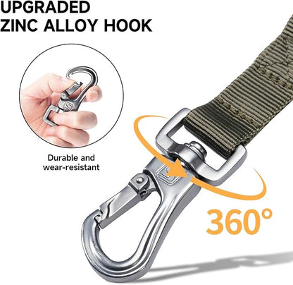 Excellent Elite Spanker Tactical Bungee Dog Leash Military Adjustable Dog Leash Quick Release Elastic Leads Rope with 2 Control Handle(Ranger Green)