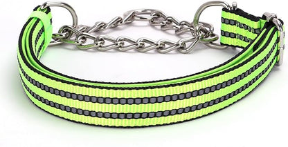 Martingale Collar with Chain,Training Dog Collar, Limited Cinch Chain Pet Gear for No Pull Dog Walking for boy Girl Medium Breeds and Small Pets