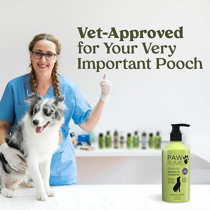 PAWFUME Dog Shedding Shampoo and Conditioner, Royal Lavender, 1-Pack – Nourish & Detangle for Silky Soft Coat – Probiotic, Deep-Cleaning, pH-Balanced – Salon-Quality Shedding Shampoo for Dogs