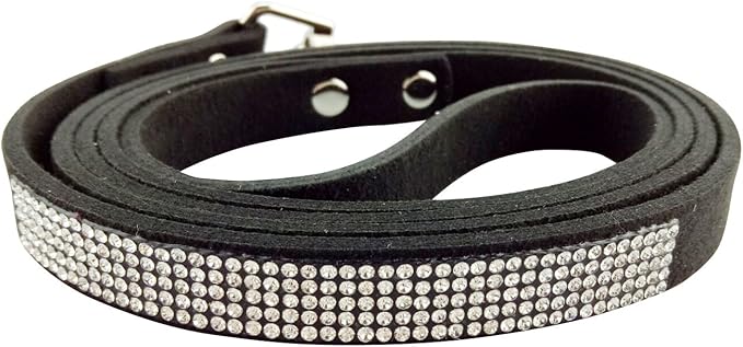 Bling Rhinestone Dog Leash - 4 ft Long & 5/8" Wide - Dog Leash for Medium Small Dogs/Cats Training Walking and Running,Black