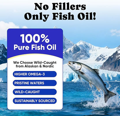 Wild Alaskan Salmon Oil for Dogs & Cats – Fast-Absorbing Fish Oil for Dogs with Krill Oil, Omega 3 6 9 Fish Oil Supplement from 8 Deep Sea Fishs for Skin, Coat, Joints & Heart -16oz (90 Day Supply)