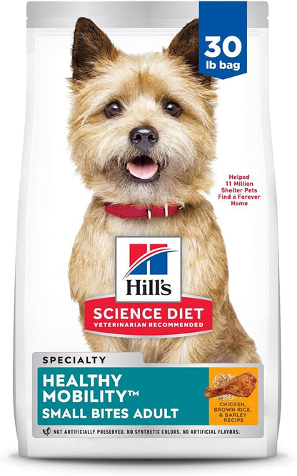 Hill's Science Diet Adult Healthy Mobility Small Bites Dry Dog Food, Chicken Meal, Brown Rice, & Barley, 30 lb. Bag