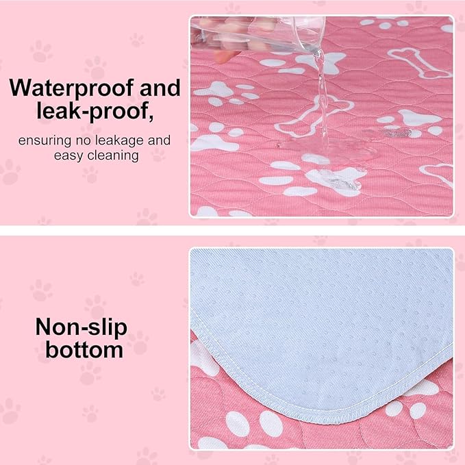 BEAUTYZOO 4 Pack Washable Pee Pads for Dogs, Reusable Puppy Pads for Potty Training, Waterproof Super Absorbent Wee Wee Pads for Dogs Non-Slip, Pet Whelping Mats Playpen Dog Crate Floors, 24IN x 36IN