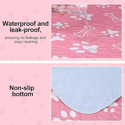 BEAUTYZOO Washable Pee Pads for Dogs, 18'' x 24" Reusable Puppy Pee Pads Super Absorbent Leakproof Dog Training Pads, 2 Pack Non-Slip Potty Pads for Small Medium Dogs Whelping Pads Litter Mat, Pink