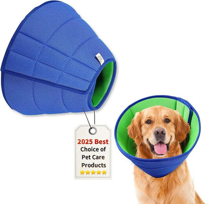 Soft Dog Cone for Dogs After Surgery, Breathable Pet Recovery Collar with Double-Layer Design (Upgraded-Thickened, S)