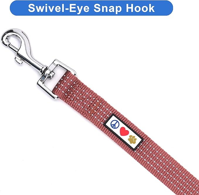 Pawtitas Marsala Brown Dog Leash 6 ft XS/S Reflective Durable Lightweight Dog Lead for Small Dogs and Puppies