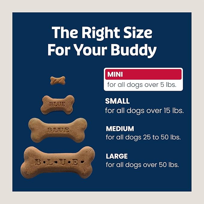 Blue Buffalo Bones Natural Crunchy Dog Treats Mini Dog Biscuits Beef, 12oz. Bag, 4 Count