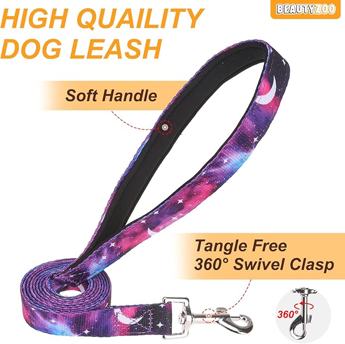 BEAUTYZOO No Pull Dog Harness and Leash Set for Small Dogs, Adjustable Dog Vest Harnesses with 2 Metal Leash Clips, Reflective Oxford No Choke Escape Proof Step in Pet Vest with Handle, Purple S