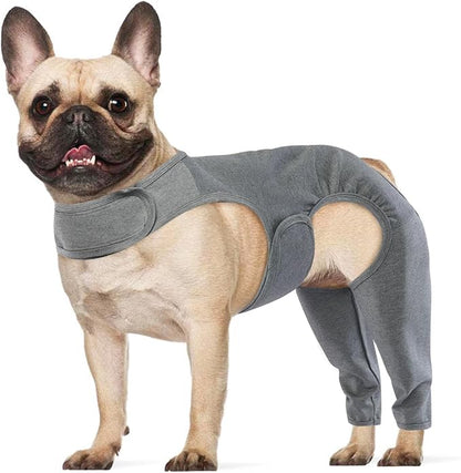 ROZKITCH Rear Leg Recovery Sleeve for Dogs Right Left Leg, Pet Prevent Licking Wound Elbow Protector, Dog Sleeve to Prevent Licking for Sprain ACL CCL Arthritis Joint Care Grey XS