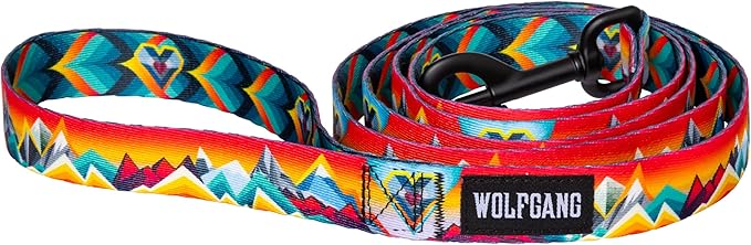Wolfgang Heavy Duty Dog Leash, Pull-Tested for Walking & Training, MountainVibes Print, Small