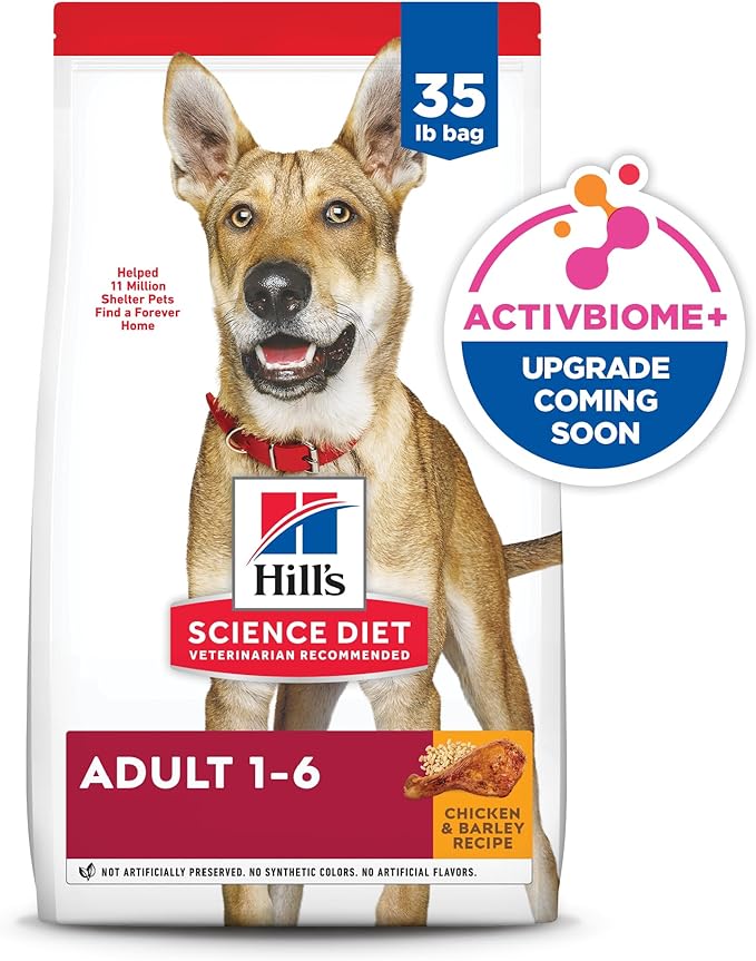 Hill's Science Diet Adult 1-6 Dry Dog Food, Chicken & Barley, 35 lb. Bag