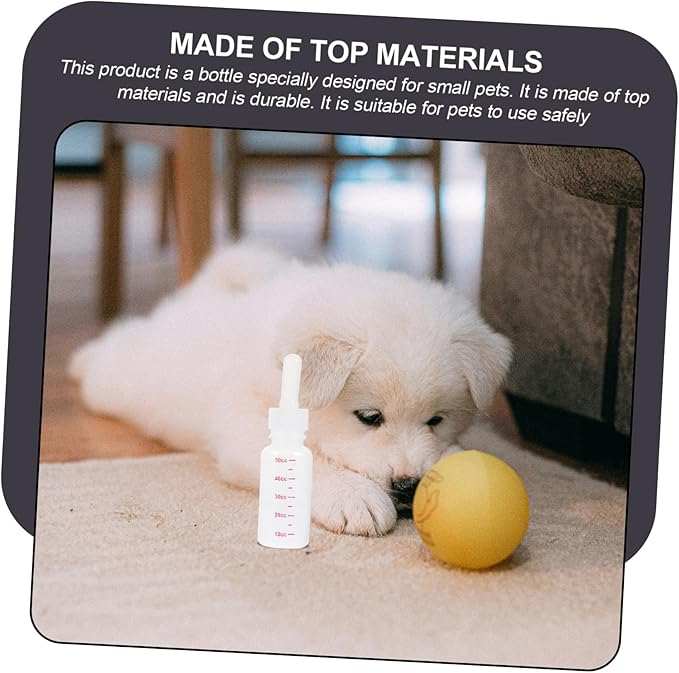 POPETPOP 3Pcs Portable PET Nursing Bottles Plastic Scale Milk Bottle Set for Small Animals for Kittens Puppies and Rabbits Replacement Nipples