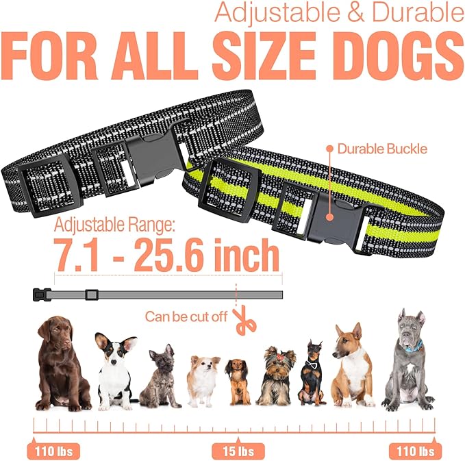 FunniPets Dog Training Collar 3 Pack - 2600Ft Dog Shock Collar with Remote Control Waterproof E Collar for Dogs Training with Beep Vibration Shock Flashlight (3 Pack, 2 Green+Black)