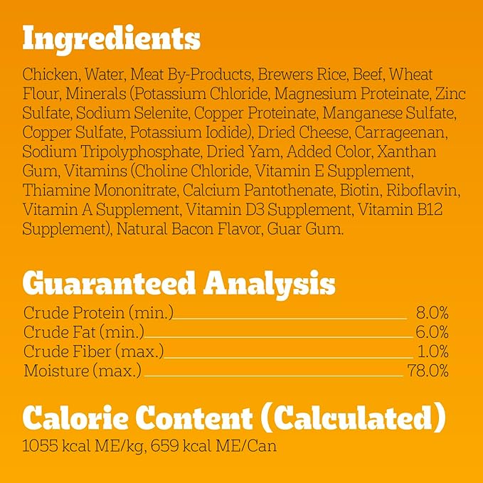 Pedigree Chopped Ground Dinner Adult Soft Wet Dog Food Bacon & Cheese Dinner, Canned Dog Food, 22 oz. Cans, 12 Count