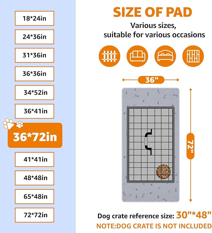 Washable Pee Pads for Small Pet, 2 Pack Reusable Pet Training Pads Washable,36x72 Absorbent Reusable Whelping Pads, Non-Slip Dog Mats with Bone Print for Rabbit Guinea Pig Hamster Puppy