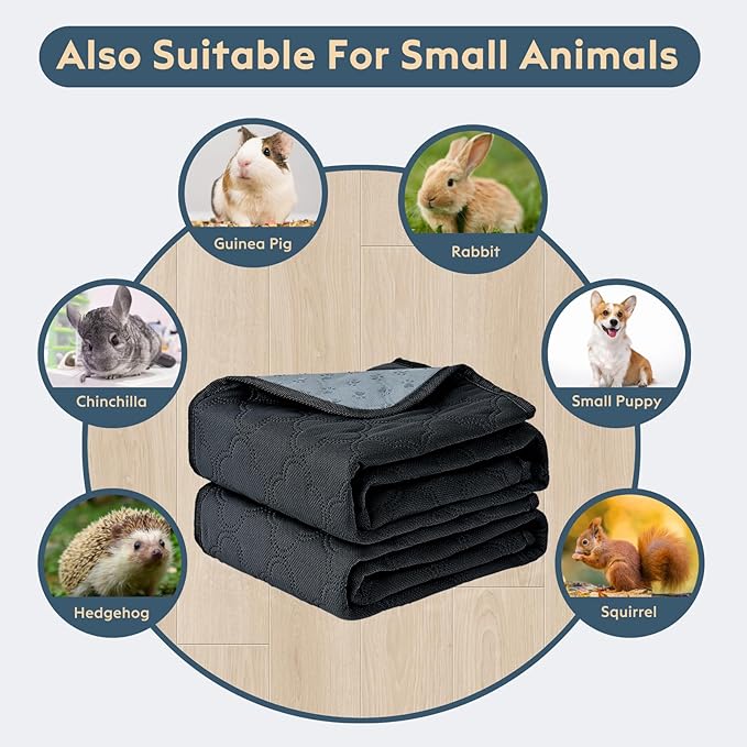 FunFurry Washable Pee Pads for Dogs - 2 Pack Reusable Pee Pads，Waterproof Puppy Pads，Pet Training Pads，Super Absorbent with Dog Paw Shape Non-Slip Backing (Dark Grey, 36" X 48" - 2 Pack)