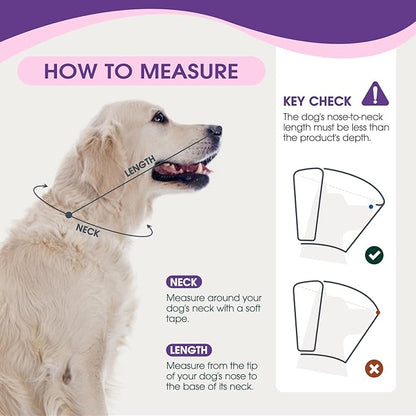 Dog Cone Collar After Surgery for Medium Dogs, Adjustable Soft Recovery Cone for Dogs to Stop Licking Biting, Comfortable Pet Elizabethan Alternative for Wound Healing