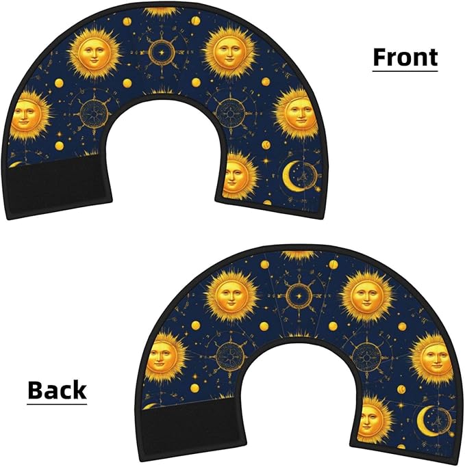 Stop Licking, for Puppies and Kittens, Small Medium Large Dogs, Meet 998 Boho Chic Art Golden Sun Moon and Stars Over Blue Black Sky