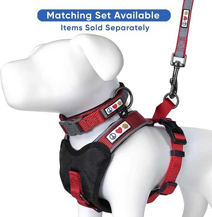 Pawtitas Lumberjack Padded Martingale Collar for Dogs | Soft Neoprene Dog Collar for Your pet's Comfort Made with Reflective Band for Maximum Visibility | Fits Small and Large Pets - Small Red