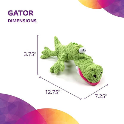 TrustyPup Tough 'N Fun Checker Gator Squeaky Plush Dog Toy, Chew Guard Technology - Green, Large (71147)