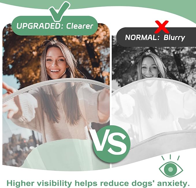 Dog Cone Collar for Recovery: Soft Elizabethan Collar Alternative to Stop Licking, Adjustable Pet Cone for Large, Medium, Small Dogs, for Surgery, Spay, Injury, Skin Treatment (Light Green, S)