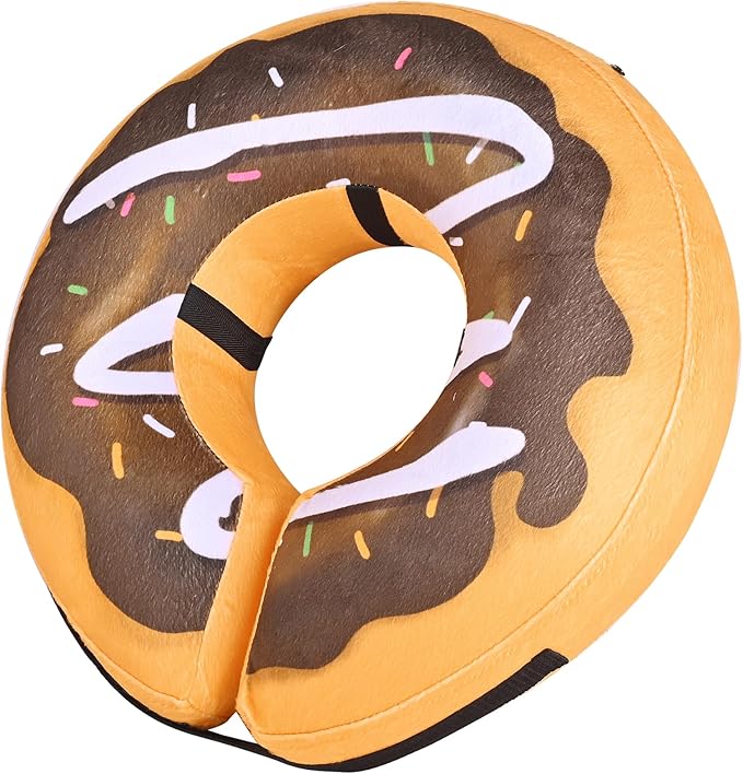 Inflatable Dog Cone, Soft Adjustable Blow up Donut Collar for After Surgery, E-Collar for Small, Medium, Large Dogs and Cats