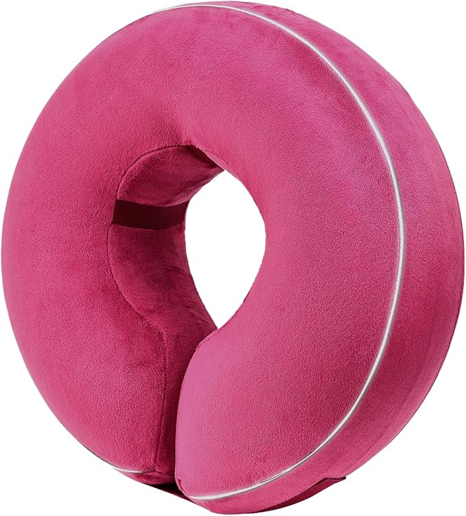 Inflatable Reflective Dog Cone Collar Alternative After Surgery,Doggie Recovery Dount Neck Ecollar,Adjustable Soft Dog Cone Collar for Small Medium Large Dogs (Pink, M)
