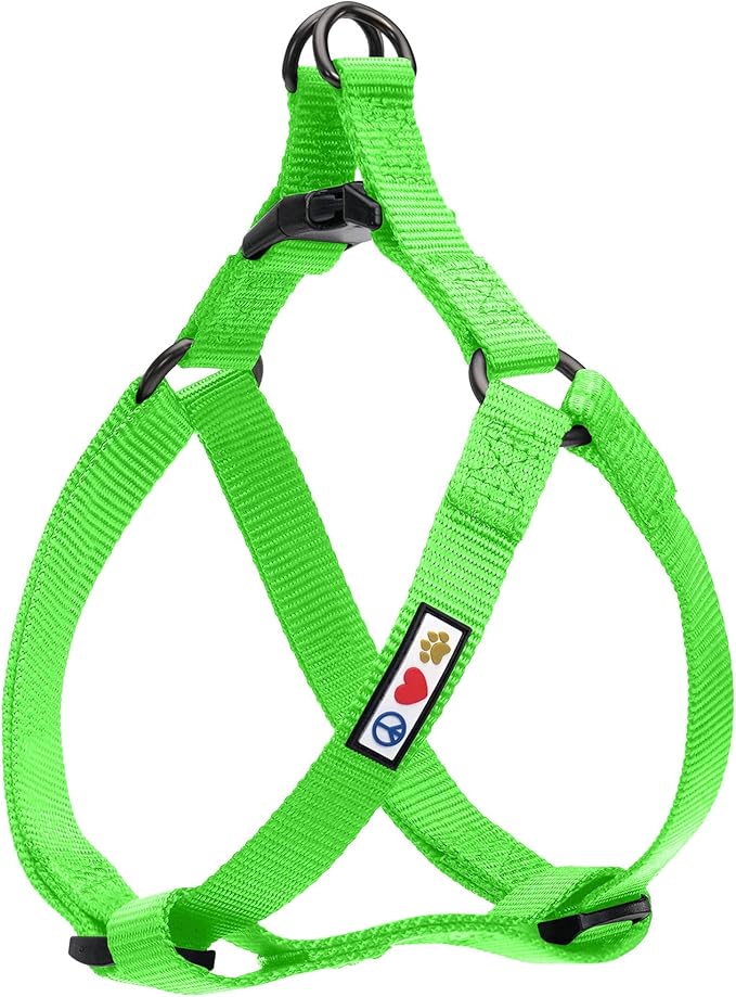 Pawtitas Solid Step-in Dog Harness – Adjustable No-Pull Vest for Puppies to Seniors, Safe & Comfortable XS Green