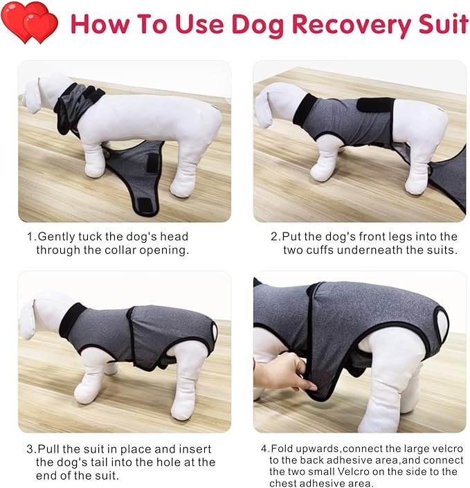 Idepet Dog Recovery Suit for Dogs After Surgery,Onesie Dogs Surgery Suit Female Male Soft Breathable Pet Bodysuit E-Collar & Cone Alternative Surgical Spay Suit Abdominal Anti Licking Wounds (XL)