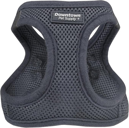 Downtown Pet Supply Step-in Dog Harness – No Pull, Adjustable Padded Mesh with Reflective Trim, Secure Buckle Strap – Comfortable & Breathable Small Dog Harness, Large, Charcoal