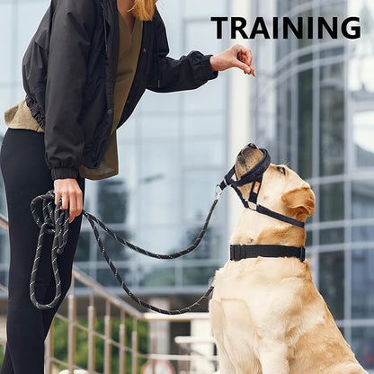 Dog Head Collar with Soft Fabric, Dog Head Harness to Stop Pulling with Adjustable Loop(S,Pink)