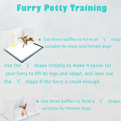 Dog Litter Box with High Walls,Indoor Dog Potty for Small and Medium Dogs,No Spill Pee Pad Holder Tray for Dogs Work with Most Training Pads and Easy to Clean.