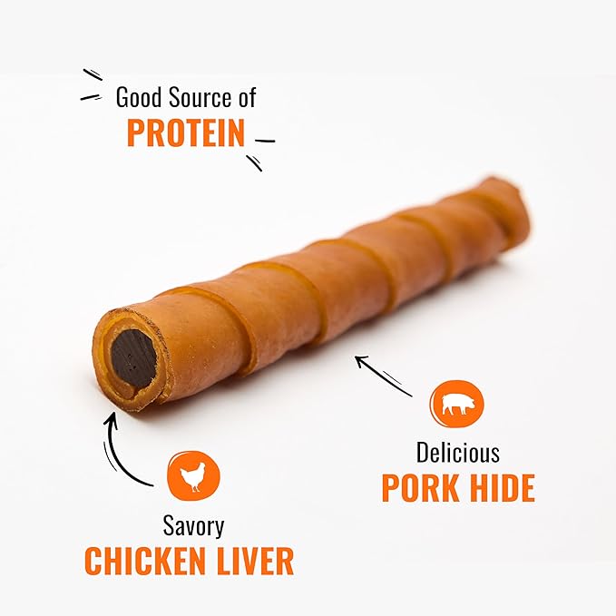 Good 'N' Fun Rawhide Twists, Chicken Liver Recipe, 6-Count