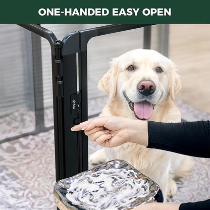 FXW AuraSpace Pro Acrylic Indoor Dog Playpen, Heavy-Duty with Metal Frame, 40" Height 12 Panels for Medium and Large Dogs, Black│Patented