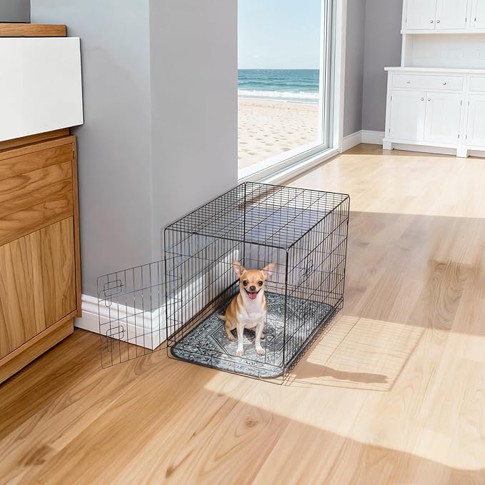 FXW Washable Pee Pads for Dogs, Leak-Proof & Non-Slip, Specifically Designed for 24inch Cages, 17" x 23" Rectangle, Boho Grey, 2 Packs