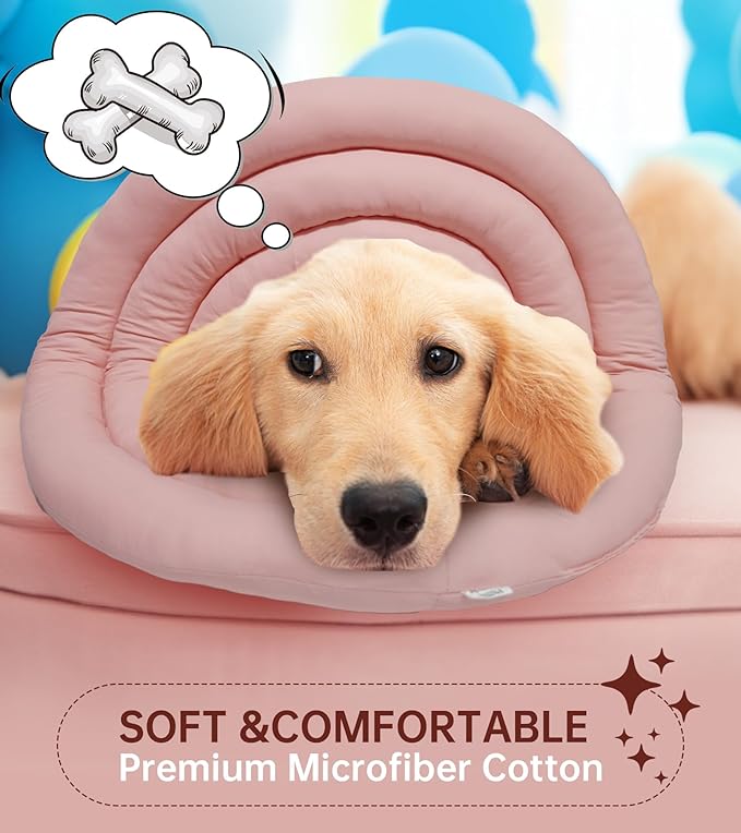 Soft Dog Cones, Adjustable Recovery Dog Donut Collar- Comfy Water Proof Pup Cone Alternative After Surgery-Anti-Bite Lick Wound Healing Pet E-Collar for Small Large Medium Dogs, S