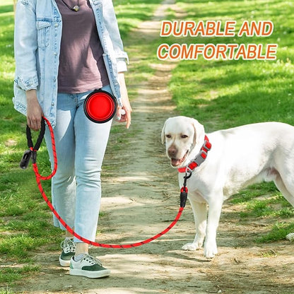 BARKBAY Dog Leashes for Large Dogs Heavy Duty Dog Leash 4/5/6 FT with Comfortable Padded Handle and Highly Reflective Threads for Medium Large Dogs Walking Training Running (6FT-1/2'',Red)