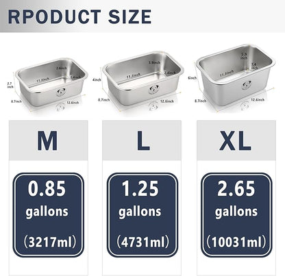 Stainless Steel Dog Bowls for Large Dogs, 0.85 Gallons High Capacity Metal Food Dog Bowls Extra Large Water Bowl for Dogs