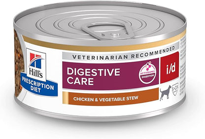 Hill's Prescription Diet i/d Digestive Care Chicken & Vegetable Stew Canned Dog Food, Veterinary Diet, 5.5 oz., 24-Pack Wet Food