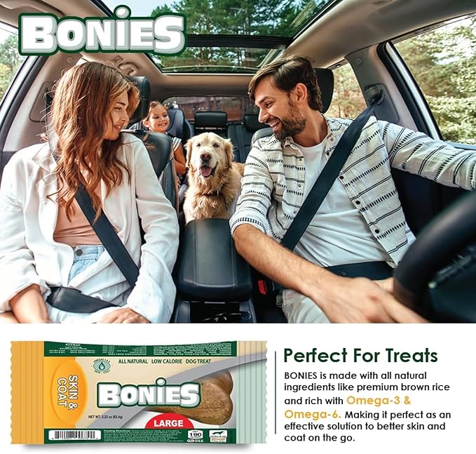 Bonies Edible Treats for Large Dogs (1 Bone, Skin & Coat)