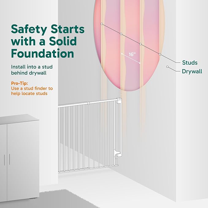 Cumbor 2 Pack 29.2-43" No Bottom Bar Baby Gate for Stairs, 2-in-1 Auto Close Dog Gate Indoor, Hardware Mounted Pet Gate for Doorways with Large Walk Thru Door, Child-Proof Safety Gate for Kids (Black)