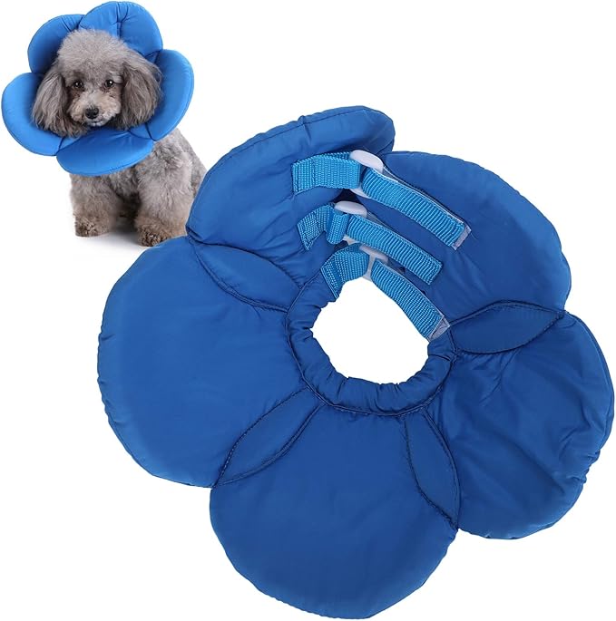 Dog Cone Collar, Wound Healing Protective Cone Surgery Recovery Collars Dog Donut Collar After Surgery Elizabethan Collar for Dogs Adjustable Soft Neck Cone for Small Pet (L)