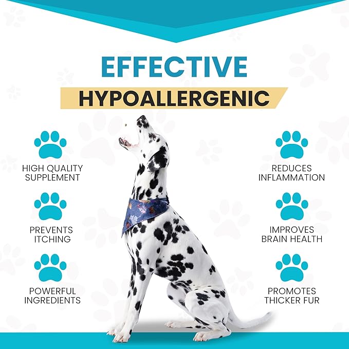Wanderfound Pets - Omega 3 Fish Oil for Dogs, Smoked Salmon and Liver Flavor, 120 Chewable Tablets