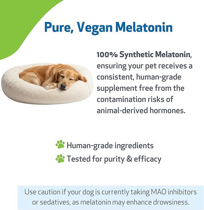 Pet Wellbeing Pet Melatonin for Dogs - Vet-Formulated Holistic Sleep Support - Healthy Sleep Patterns, Circadian Rhythm Balance - Liquid Melatonin Supplement - Made for Dogs 4 oz (118 ml)